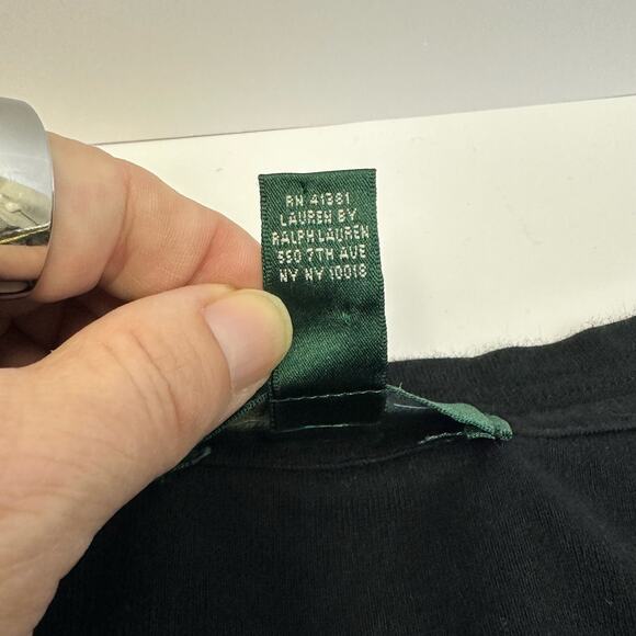 Lauren Ralph Lauren 2X Black V-Neck 3 Button Henley Top - Picture 8 of 10